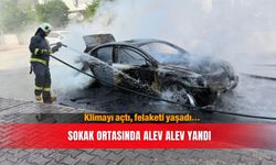 Klimayı açtı, felaketi yaşadı… Sokak ortasında alev alev yandı