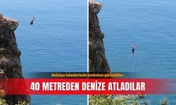 Antalya falezlerinde korkutan görüntüler: 40 metreden denize atladılar