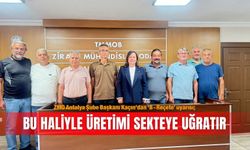 ZMO Antalya Şube Başkanı Kaçın’dan ‘B-Reçete’ uyarısı; Bu haliyle üretimi sekteye uğratır