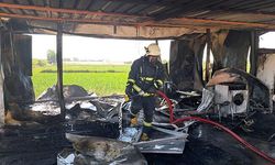 Serik'te prefabrik yapıda yangın