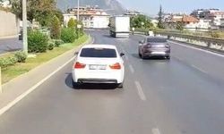 Alanya’da itfaiyeye yol vermeyen sürücü cep telefonu kamerasında