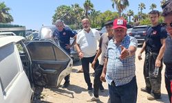 Manavgat'ta otel önünde şüpheli araç yangını