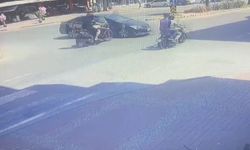 Motosikletli metrelerce havaya savruldu