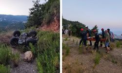 Alanya'da uçuruma yuvarlanan ATV sürücüsünü itfaiye ekipleri kurtardı