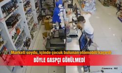 Marketi soydu, içinde çocuk bulunan otomobili kaçırdı: Böyle gaspçı görülmedi