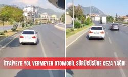 İtfaiyeye yol vermeyen otomobil sürücüsüne ceza yağdı