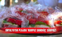 Antalya'da plajda 'karpuz sandviç' sürprizi