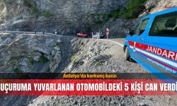 Antalya'da korkunç kaza: Uçuruma yuvarlanan otomobildeki 5 kişi can verdi