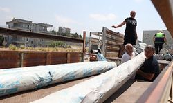 Yangınzedelere sera naylonu desteği
