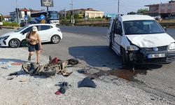 Hafif ticari araç ile motosiklet çarpıştı: 2 yaralı