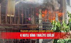 Kaynak çalışması yangın çıkardı: 4 katlı bina tahliye edildi