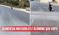 Alanya’da motosikletli ölümüne şov yaptı