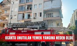 Ocakta unutulan yemek yangına neden oldu