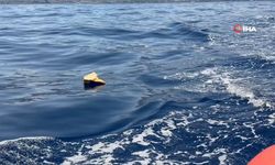 Girne'de batan gemiden denize savrulan eşyalar görüntülendi