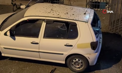 Otoparktaki araçların üzerine insansız hava aracı düştü