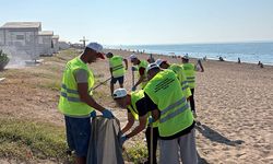 Manavgat'ta hükümlüler çevreyi temizledi