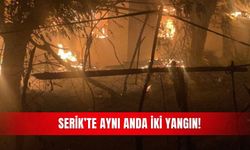 Serik’te aynı anda iki yangın