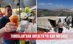 Toroslar'dan Antalya'ya kar mesaisi