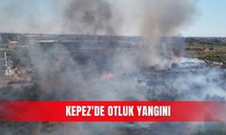 Kepez'de otluk yangını