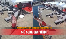 'Atlamak yasak’ tabelasına aldırmadı: Sığ suda can verdi