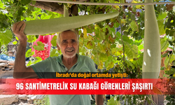 İbradı'da doğal ortamda yetişti: 96 santimetrelik su kabağı görenleri şaşırtı