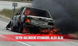 Seyir halindeki otomobil alev aldı