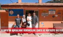 Alanya'da kırsaldaki öğrencilere çanta ve kırtasiye desteği