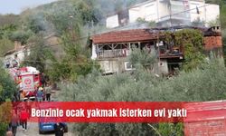 Benzinle ocak yakmak isterken evi yaktı