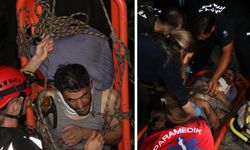 Parktaki köprüden düştü; itfaiye 2 saatlik çalışmayla kurtardı