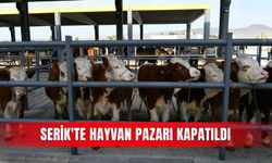 Serik'te hayvan pazarı kapatıldı