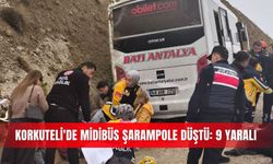 Korkuteli'de midibüs şarampole düştü: 9 yaralı