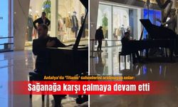 Antalya’da ’Titanic’ sahnelerini aratmayan anlar: Sağanağa karşı çalmaya devam etti