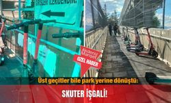 Üst geçitler bile park yerine dönüştü: Skuter işgali!