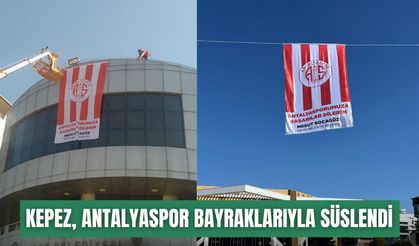 Kepez, Antalyaspor bayraklarıyla süslendi