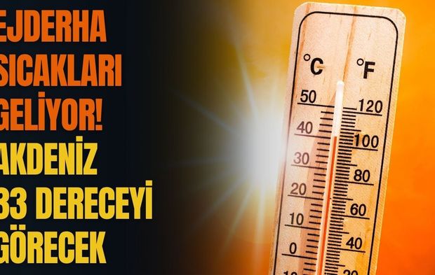 Ejderha sıcakları geliyor! Akdeniz 33 dereceyi görecek
