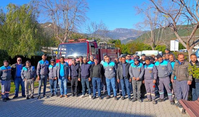 Alanya'da arazöz sürücülerine yangın eğitimi verildi