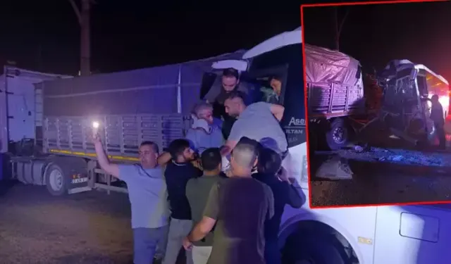 İşçi servis minibüsü, park halindeki TIR’a çarptı: 5’i ağır, 20 yaralı