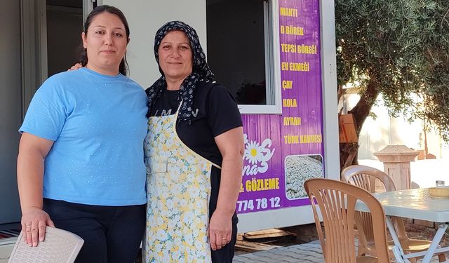 Anne kız bazlama ve gözleme yaparak hayata tutundu