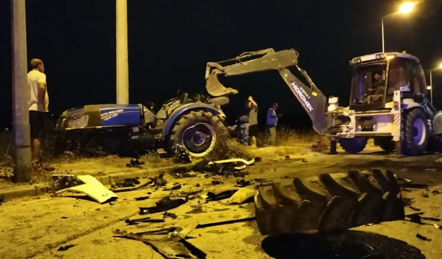 Traktör ile otomobil çarpıştı: 2 yaralı