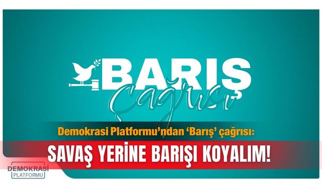 Demokrasi Platformu’ndan ‘Barış’ çağrısı: Savaş yerine barışı koyalım!
