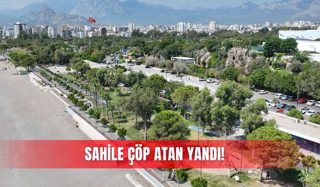 Sahile çöp atan yandı!