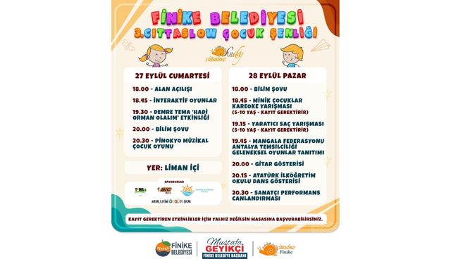 Finike çocuk şenliğine hazır