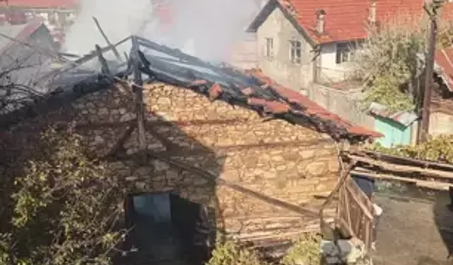 Ahır yangını söndürüldü
