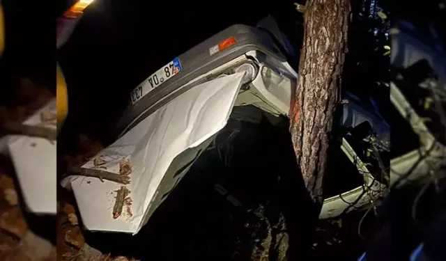 Muğla’da otomobil uçuruma yuvarlandı