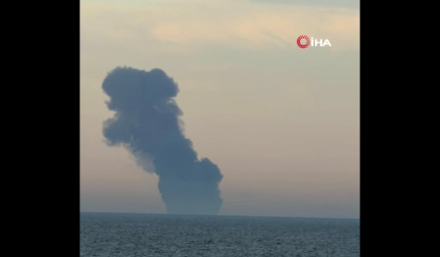 Kandıra açıklarında gemi yangını!