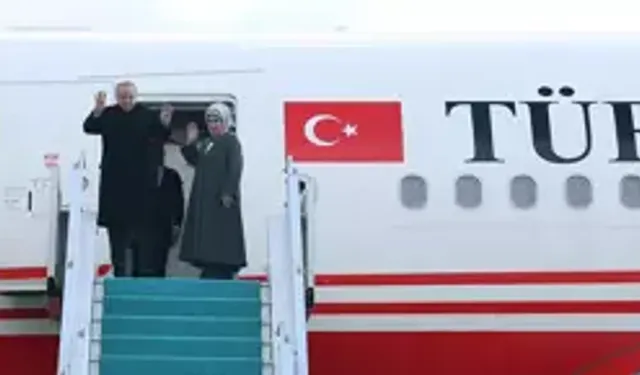 Cumhurbaşkanı Erdoğan, Türkmenistan'a gitti