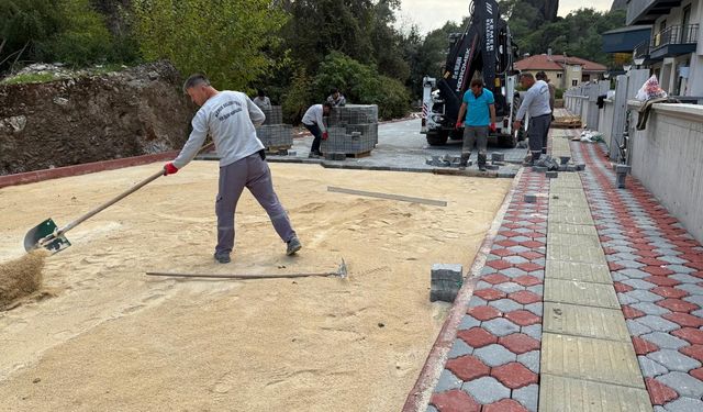 Kemer Kuzdere’de iki sokak arasındaki altyapı çalışmaları tamamlandı