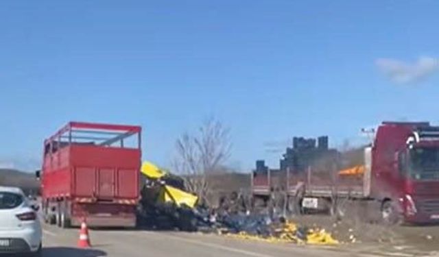 Burdur'da tır şarampole devrildi