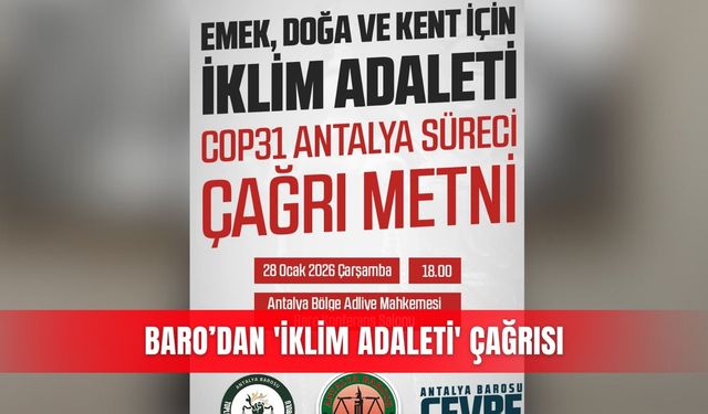 Baro’dan 'İklim Adaleti' çağrısı