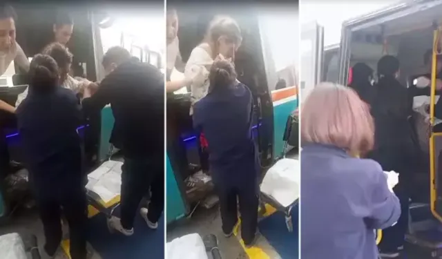 Şehir içi dolmuşta doğum yaptı